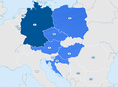 Europakarte neue Niederlassung Deutschland